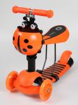 Luxusné detské odrážadlo / kolobežka 2 v 1 s košíkom na všetky dôležité drobnosti oranžové