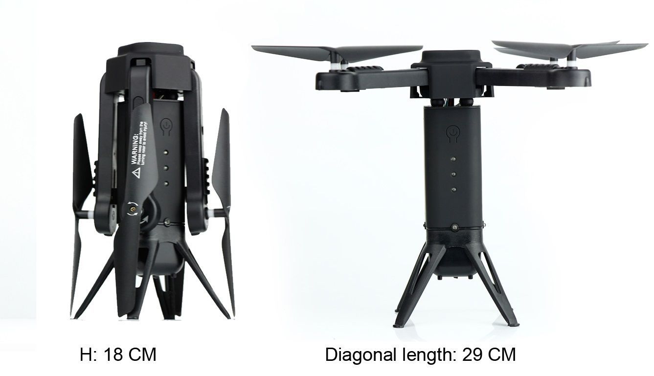 Skladacia dron Tower s HD FPV kamerou a senzormi proti nárazu, čierny  RCskladem